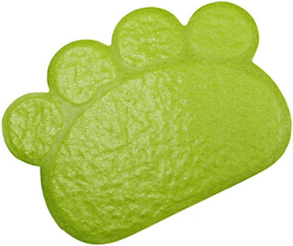 PVC Pet Dog Cat Puppy Kitten Dish Bowl Food Water Feeding Placemat, Non-Slip Cat Litter Mat Paw Shape, Rose Small