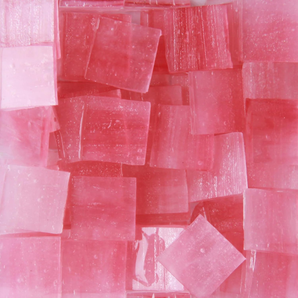 Mosaic Tiles - Glass Square Bulk Mosaic Tile Assortment - 1.5x1.5 cm Mixed Colors Glass Tile - 130pcs/200g Craft and Backsplash Tile (Peach Pink)