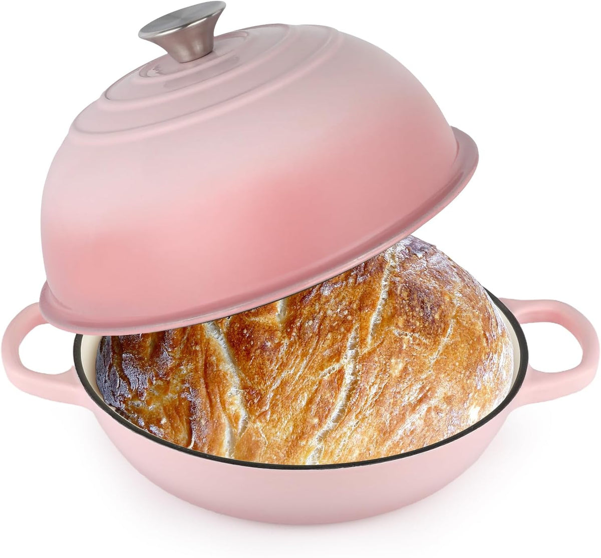 6QT Bread Dutch Oven Pot with Lid Enameled Cast Iron Dutch Oven Pink
