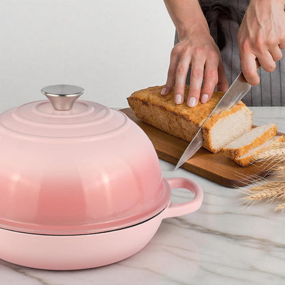 6QT Bread Dutch Oven Pot with Lid Enameled Cast Iron Dutch Oven Pink