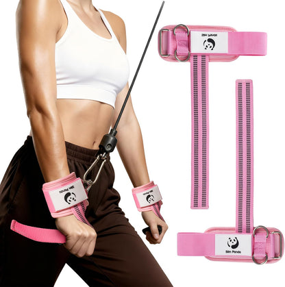 Slim Panda Weight Lifting Straps With Double Cuffed D Ring, Wrist Support for Men Women ,Heavy Duty Thick Comfortable Lifting Straps, Secure Fit, Enhanced Grip, Straps for Weightlifting & Strength Training