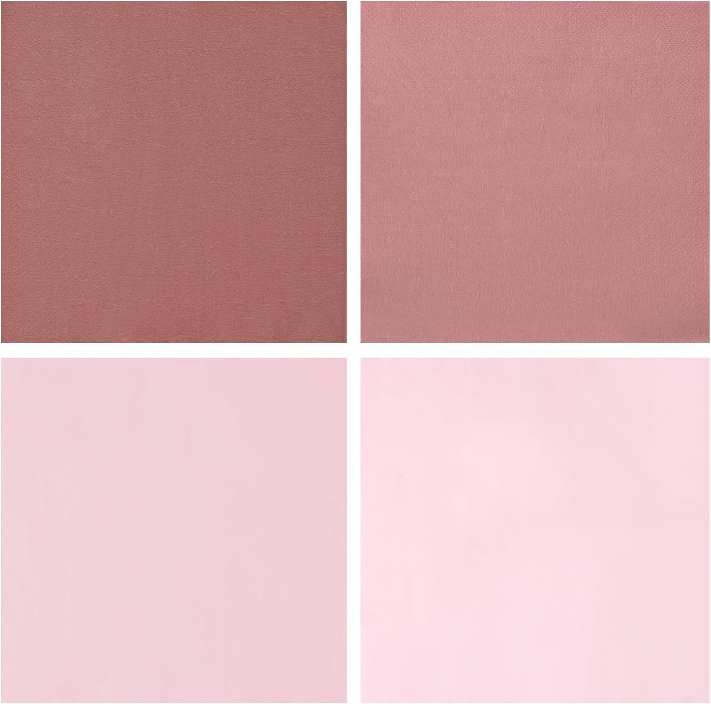 100Pcs Dusty Pink Party Napkins Gradient Pink Disposable Paper Napkins 4 Colors 6.5" Dinner Luncheon Cocktail Napkins for Birthday Wedding Baby Shower Party Supplies