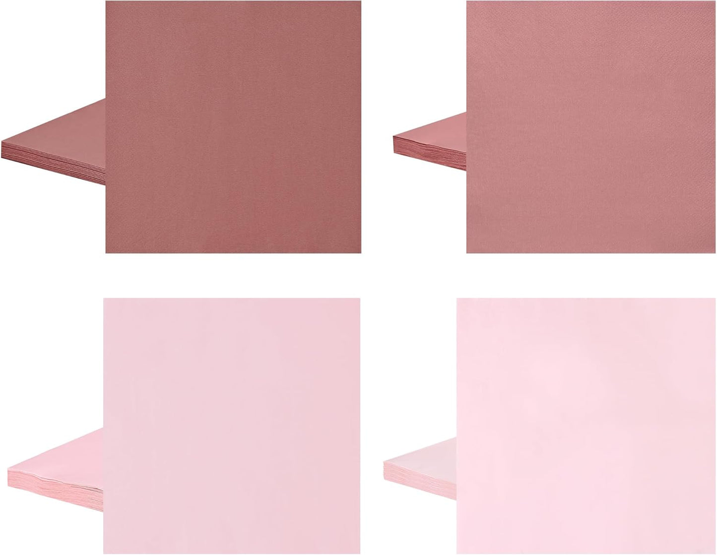 100Pcs Dusty Pink Party Napkins Gradient Pink Disposable Paper Napkins 4 Colors 6.5" Dinner Luncheon Cocktail Napkins for Birthday Wedding Baby Shower Party Supplies