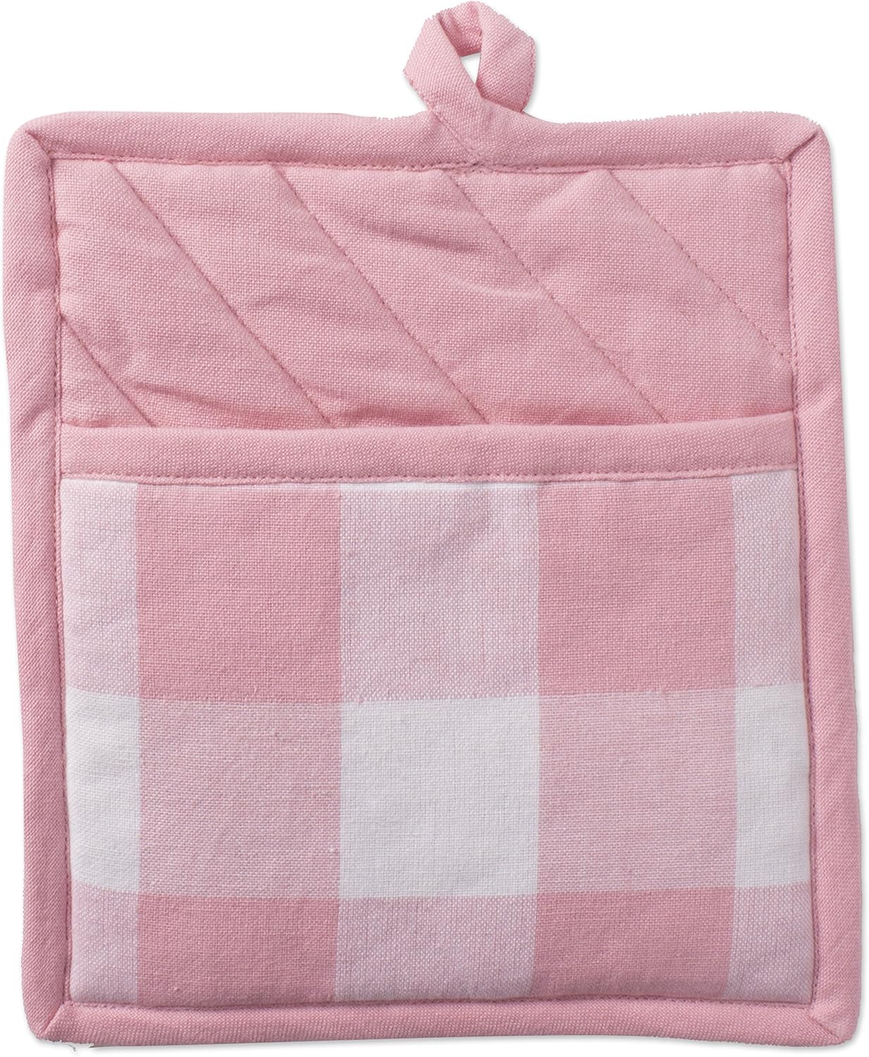 Buffalo Check Kitchen Collection, Classic Farmhouse Kitchen Set, Potholder, One Size, Pink &White, 2 Piece