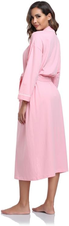 100% Cotton Robes for Women Lightweight Kimono knit Bathrobe