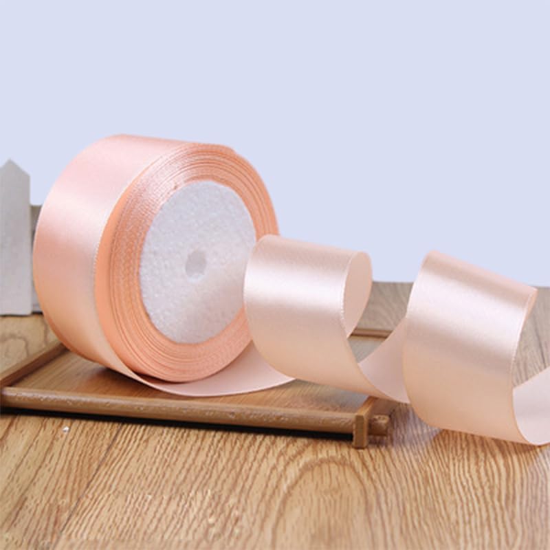 YYCRAFT Peach Solid Satin Ribbon 1.5 Inch,50 Yards Craft Fabric Ribbon for Gift Wrapping Floral Bouquets Wedding Party Decoration