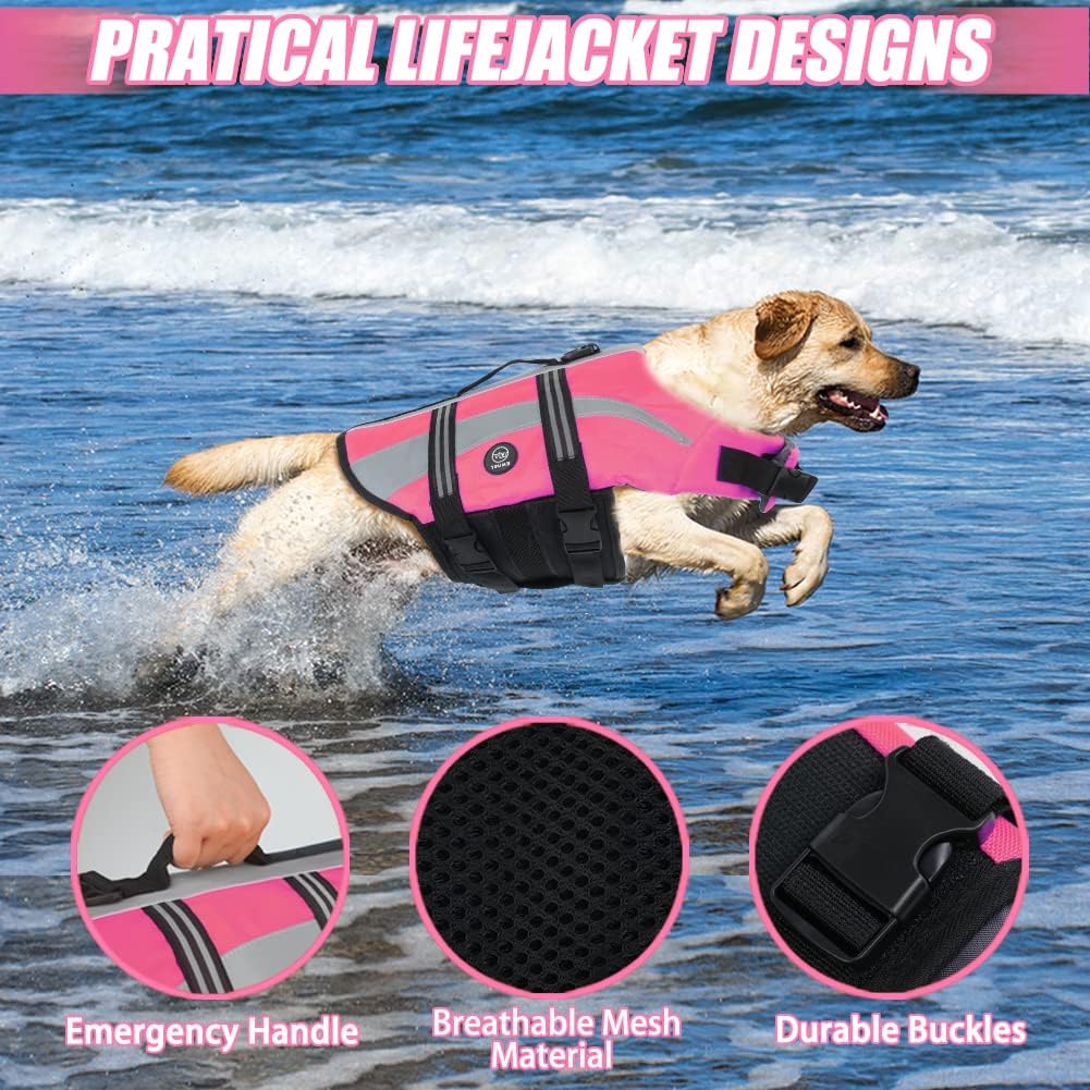 Dog Life Vests, Lightweight Dog Flotation Vest for Boating Swimming