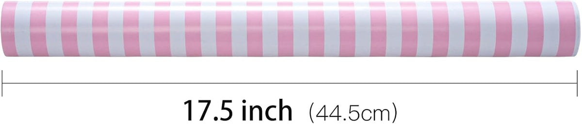 Wrapping Paper - Mini Roll - Pink and White Stripe Design Perfect for Wedding, Birthday, Baby Shower, Party - 17.5 Inch X 32.8 Feet