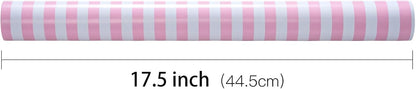 Wrapping Paper - Mini Roll - Pink and White Stripe Design Perfect for Wedding, Birthday, Baby Shower, Party - 17.5 Inch X 32.8 Feet