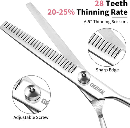 Dog Grooming Scissors with Safety Round Tips Stainless Steel (Pink 4 in 1)