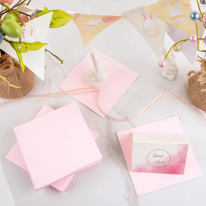 100-Count 2-Ply Pink Cocktail Napkins - Beverage Napkins Disposable Premium Quality - 5" x 5" Pink Paper Napkins for Birthday Party & Mother's Day,Bar,Weddings