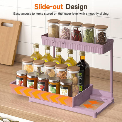 3-Pack 2-Tier L-Shaped Under Sink Organizers with Sliding Drawers