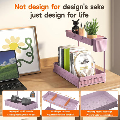 3-Pack 2-Tier L-Shaped Under Sink Organizers with Sliding Drawers