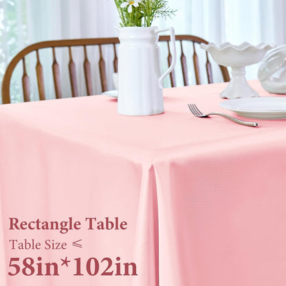 MICORAL 1 Pack Satin Tablecloth 58x102 Inches Rectangle - Soft Wrinkle Resistant Fabric for Wedding, Banquet, Valentine's Days, Party Decoration - Easy Care Machine Washable, Pink