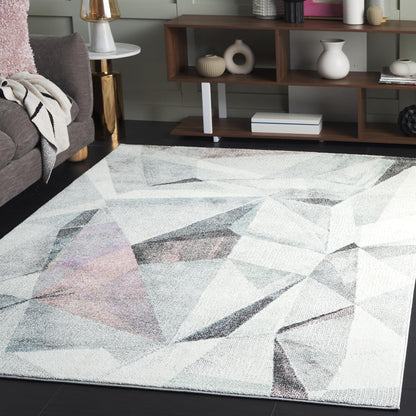 Porcello Collection Area Rug - 5'3" x 7'6", Ivory & Pink, Modern Abstract Design, Non-Shedding & Easy Care, Ideal for High Traffic Areas in Living Room, Bedroom (PRL6940A)