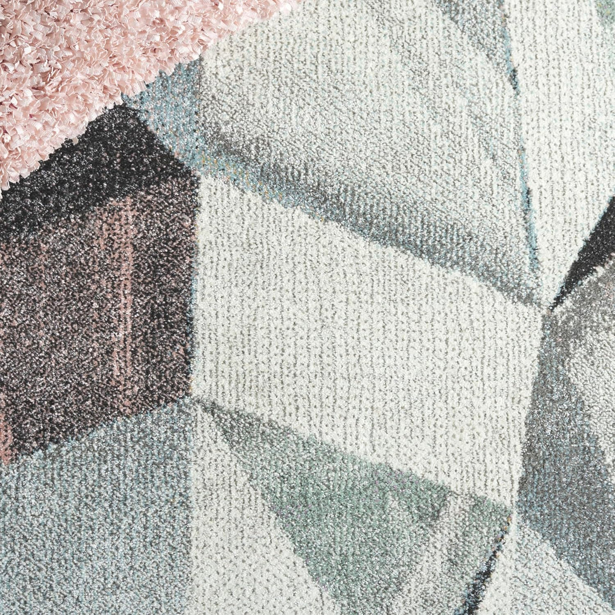 Porcello Collection Area Rug - 5'3" x 7'6", Ivory & Pink, Modern Abstract Design, Non-Shedding & Easy Care, Ideal for High Traffic Areas in Living Room, Bedroom (PRL6940A)