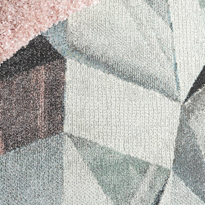 Porcello Collection Area Rug - 5'3" x 7'6", Ivory & Pink, Modern Abstract Design, Non-Shedding & Easy Care, Ideal for High Traffic Areas in Living Room, Bedroom (PRL6940A)