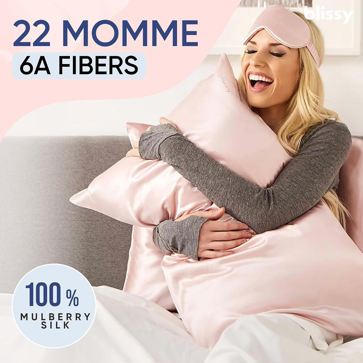 Silk Pillowcase - 100% Pure Mulberry Silk - 22 Momme 6A High-Grade Fibers - Silk Pillow Cover for Hair & Skin - Regular, Queen & King (Pink, Standard)