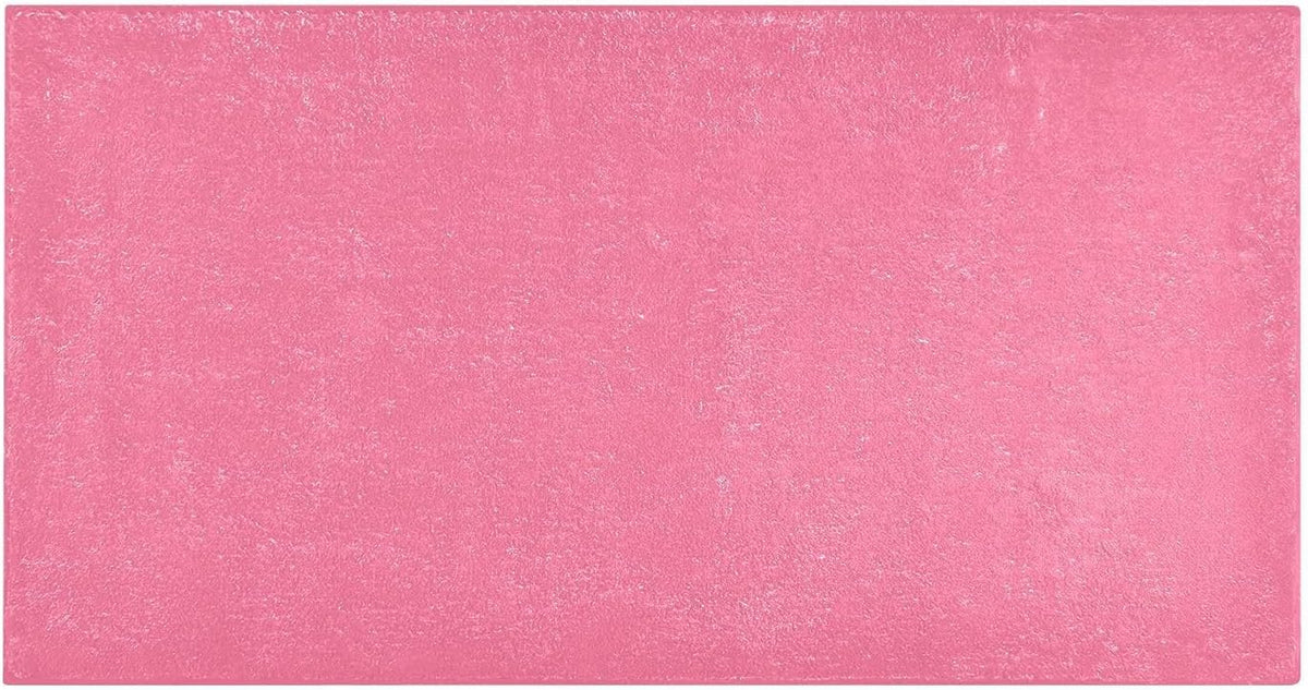 Bath Mat 39x20 Inch, Pink Solid Color Soft Absorbent Plush Rug, Non-Slip Washable Floor Mat for Bathroom Bedroom Kitchen Entryway Carpet