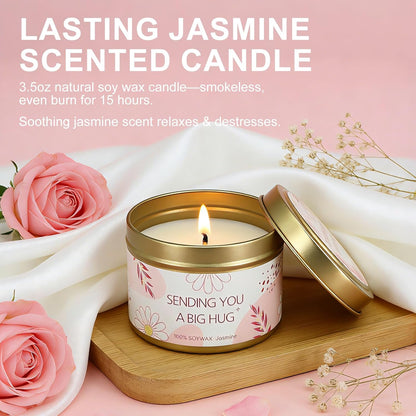Birthday Gifts for Women Mother's Day Gift Self Care Get Well Soon Gifts Flower Relaxing Spa Gift Basket Bath Set,Unique Luxury Self Care Box Gift for Mom Her Wife Sister Girlfriend, Girl Friend Pink