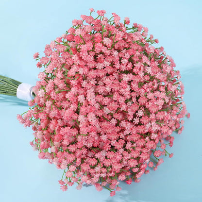 Baby Breath Flowers Artificial Bulk,6 Pcs Gypsophila Faux Pink Flowers Fake Baby Breath Real Touch Flower Bouquets for Bride Wedding Decorations Party Floral Arrangements DIY (Pink)