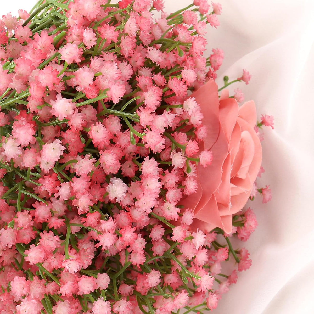 Baby Breath Flowers Artificial Bulk,6 Pcs Gypsophila Faux Pink Flowers Fake Baby Breath Real Touch Flower Bouquets for Bride Wedding Decorations Party Floral Arrangements DIY (Pink)