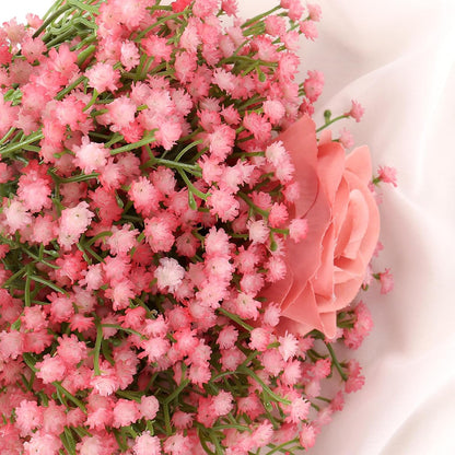 Baby Breath Flowers Artificial Bulk,6 Pcs Gypsophila Faux Pink Flowers Fake Baby Breath Real Touch Flower Bouquets for Bride Wedding Decorations Party Floral Arrangements DIY (Pink)