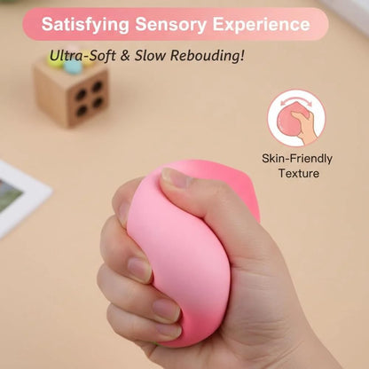 Peach Squishy, Peach Squishies Slow Rising Realistic Peach Shaped Fruit Squeeze Stress Ball Relief Toy (Pink)