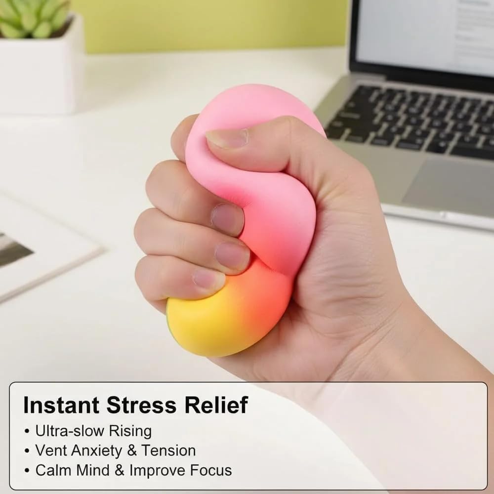 Peach Squishy, Peach Squishies Slow Rising Realistic Peach Shaped Fruit Squeeze Stress Ball Relief Toy (Pink)