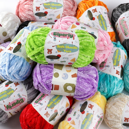 2 * 100g Fluffy Chenille Yarn for Crocheting - Chunky Velvet Yarn for Scarves Shawls, Baby Blankets, Hats Plush Toys, Plush Yarns Each Skein 49.2yd, (2, Peach Pink)