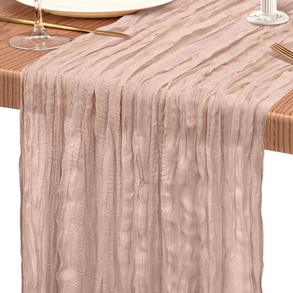 1 Pack Dusty Pink Cheesecloth Table Runner Wedding Birthday Table Decor