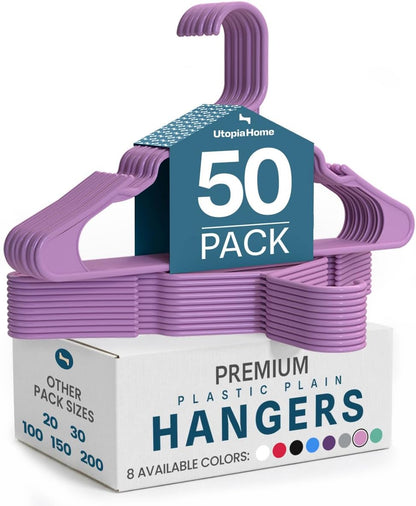 Plastic Hangers 50 Pack – Space Saving Clothes Hanger Pink