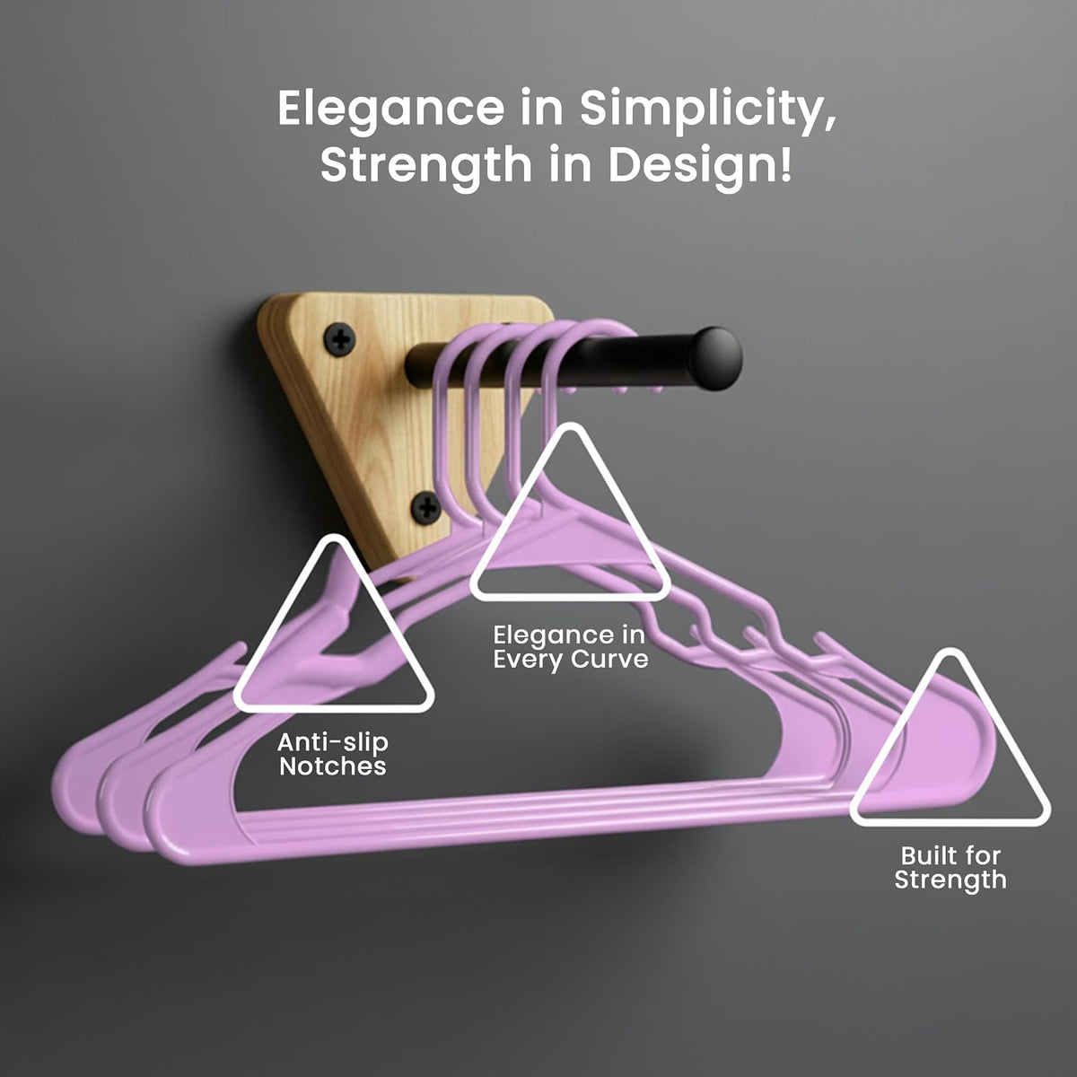 Plastic Hangers 50 Pack – Space Saving Clothes Hanger Pink