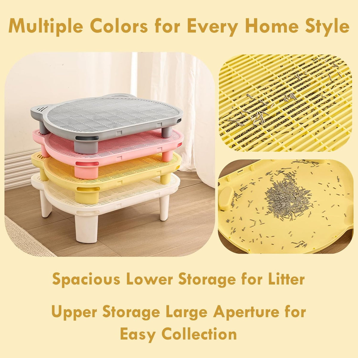 SpaceTime Cat Litter Mat Litter Trapping Mat,20.08"x15.94"x3.54"Large Dual-Layer Cat Litter Box Mat for Kitty,Floor Protection,Waterproof Urineproof(Pink)