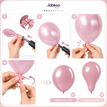 Pearl Dusty Pink Balloons, 12 Inch Pearl Blush Light Pink Balloon