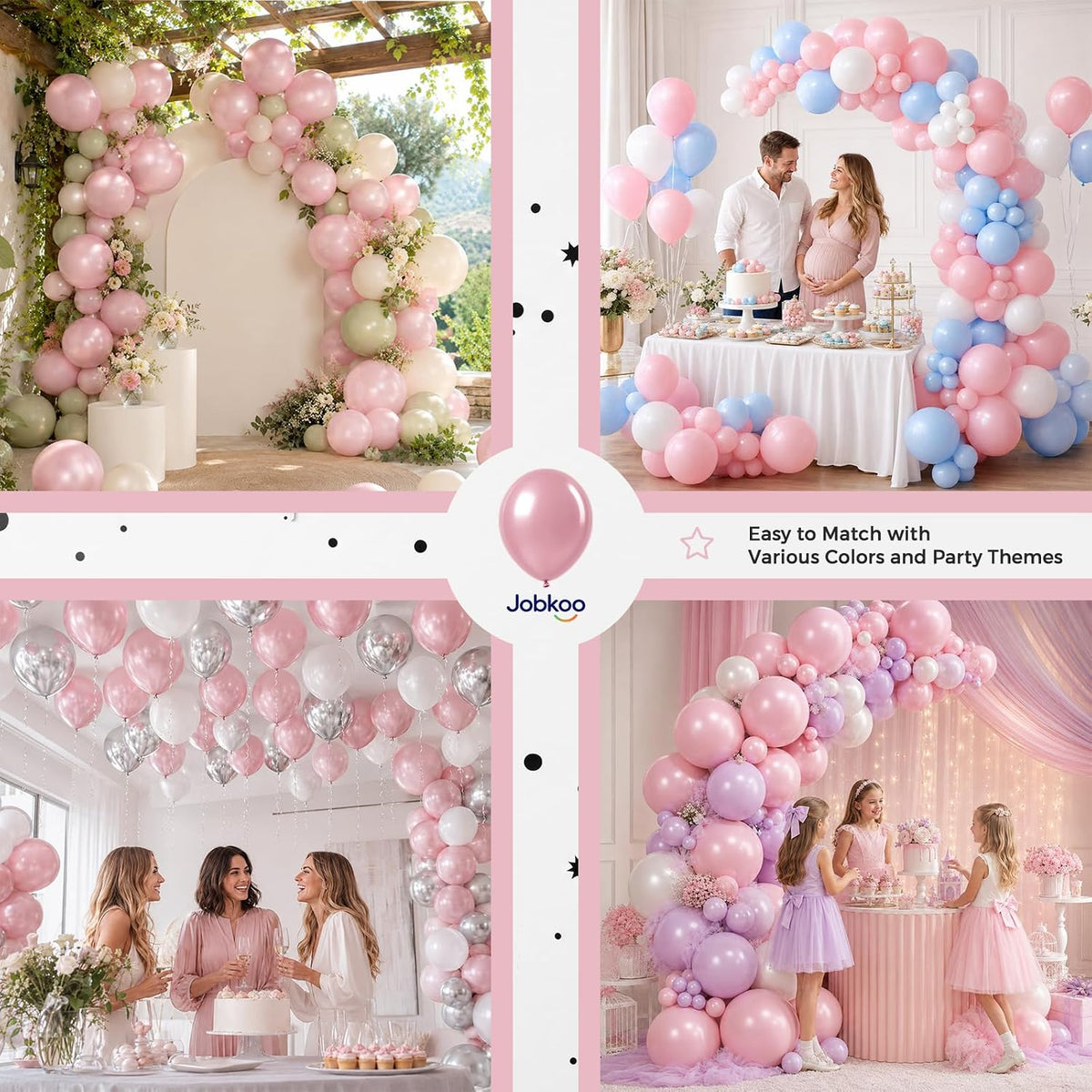 Pearl Dusty Pink Balloons, 12 Inch Pearl Blush Light Pink Balloon