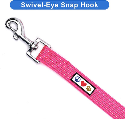 Pink Dog Leash 6 ft M/L Reflective Durable Lightweight Dog Lead for Medium or Large Dogs and Puppies