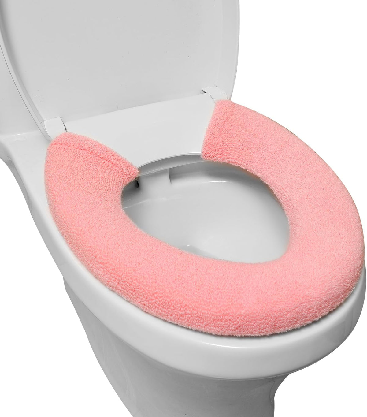 Toilet Seat Cover with Snaps Fixed,Thick Warmer,Machine Washable(pink)
