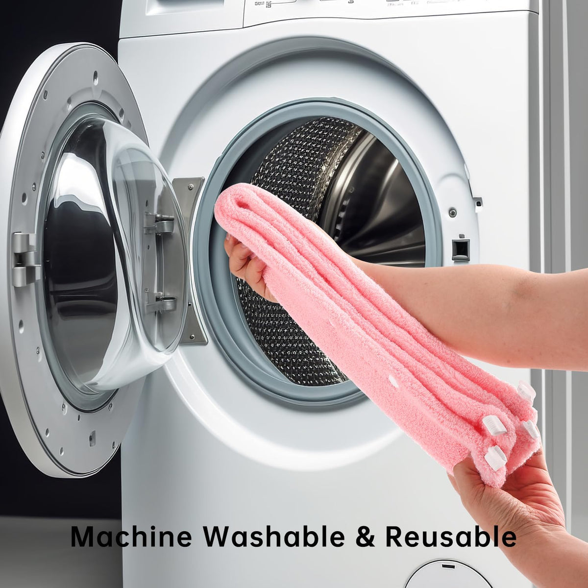 Toilet Seat Cover with Snaps Fixed,Thick Warmer,Machine Washable(pink)