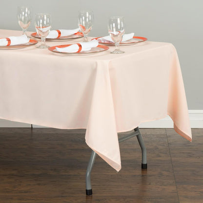 LinenTablecloth 60 x 126-Inch Rectangular Polyester Tablecloth Peach