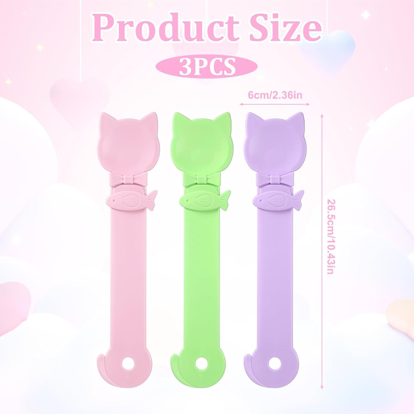3 Pcs Lickable Treat Feeder, Cat Treat Squeeze Spoon, for Wet Food, Strips & Tubes, with Long Handle, Anti-Bite for Small Pets (Pink, Green, Purple)