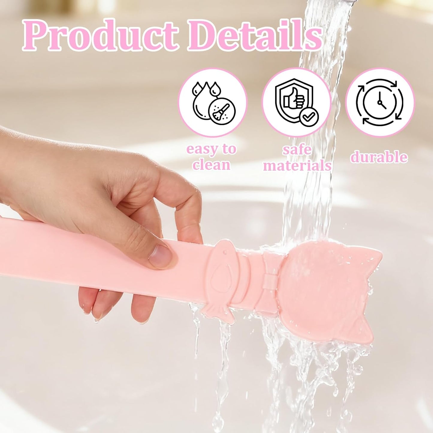 3 Pcs Lickable Treat Feeder, Cat Treat Squeeze Spoon, for Wet Food, Strips & Tubes, with Long Handle, Anti-Bite for Small Pets (Pink, Green, Purple)