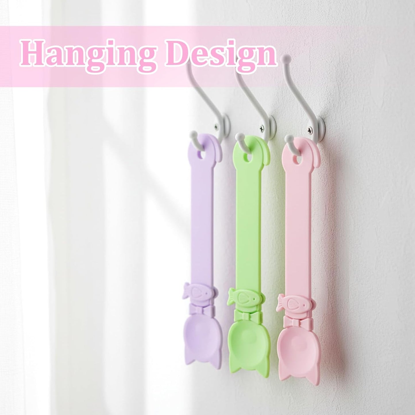 3 Pcs Lickable Treat Feeder, Cat Treat Squeeze Spoon, for Wet Food, Strips & Tubes, with Long Handle, Anti-Bite for Small Pets (Pink, Green, Purple)