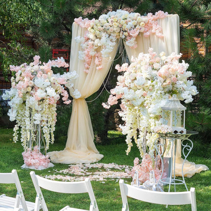 Cherry Blossom Garland Artificial Cherry Flower Vines 4 Pack Hanging Silk Flowers Garland for Home Wedding Garden Party Arch Office Decor (Pink)