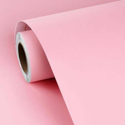 Cute Pink Wallpaper Peel and Stick Waterproof Light Pink Contact Paper Peel and Stick for Cabinets Classroom Desk Self Adhesive Wall Paper for Girls Bedroom Bathroom Walls Shelves 15.8"x78.8"