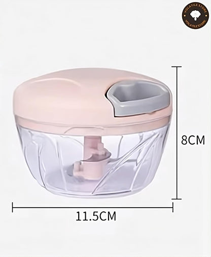 Manual Vegetable Cutter Chopper, Hand Pull String Fruit and Vegetable Chopper and Mincer, Stainless Steel Blades, BPA Free (Pink, 500ml)