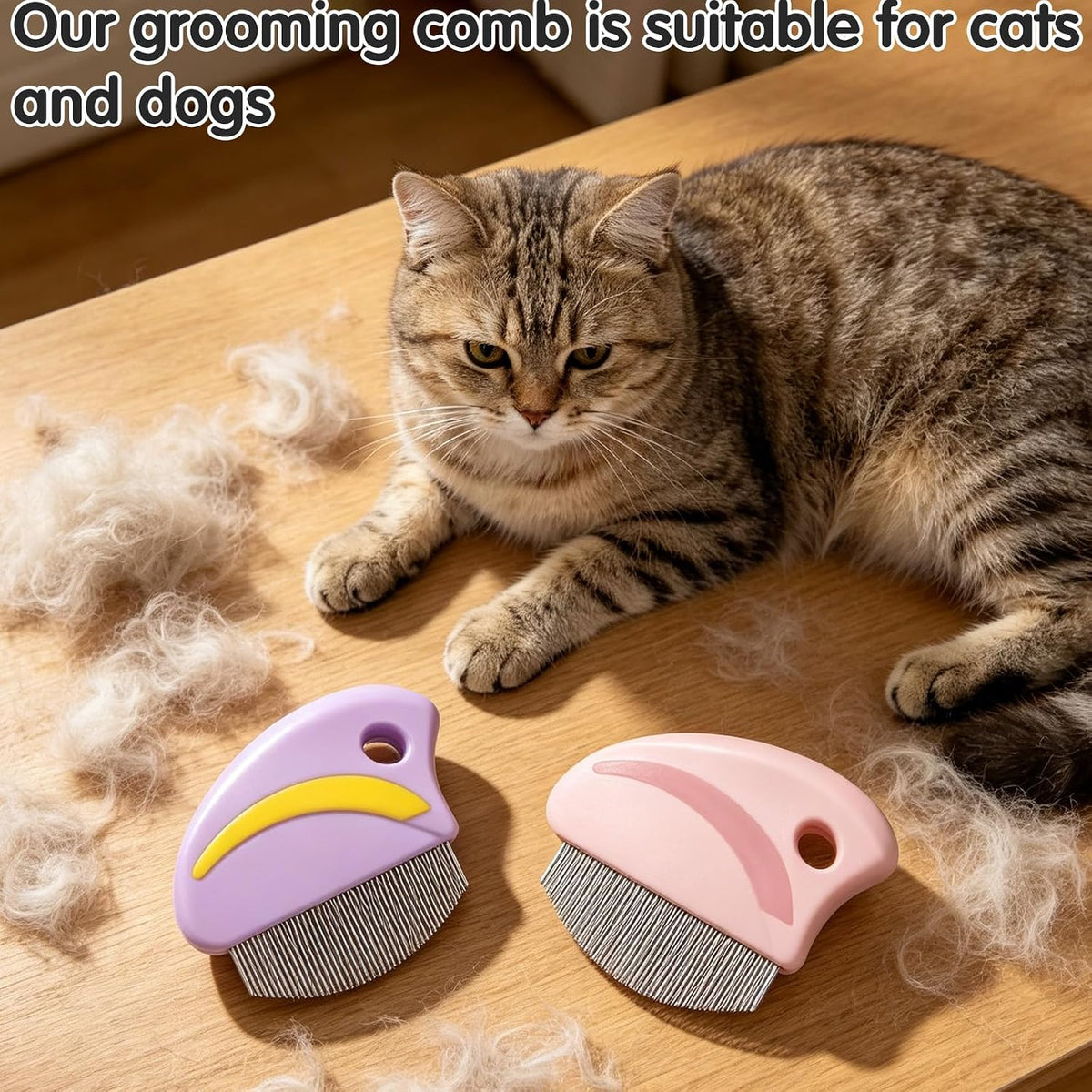 2pcs Pink ＆ Purple Pet Grooming Brush Tools, Dog Eye Flea Comb For Small Dogs for Cats & Dogs Eye Area Grooming Removing Stains Dirt Debris