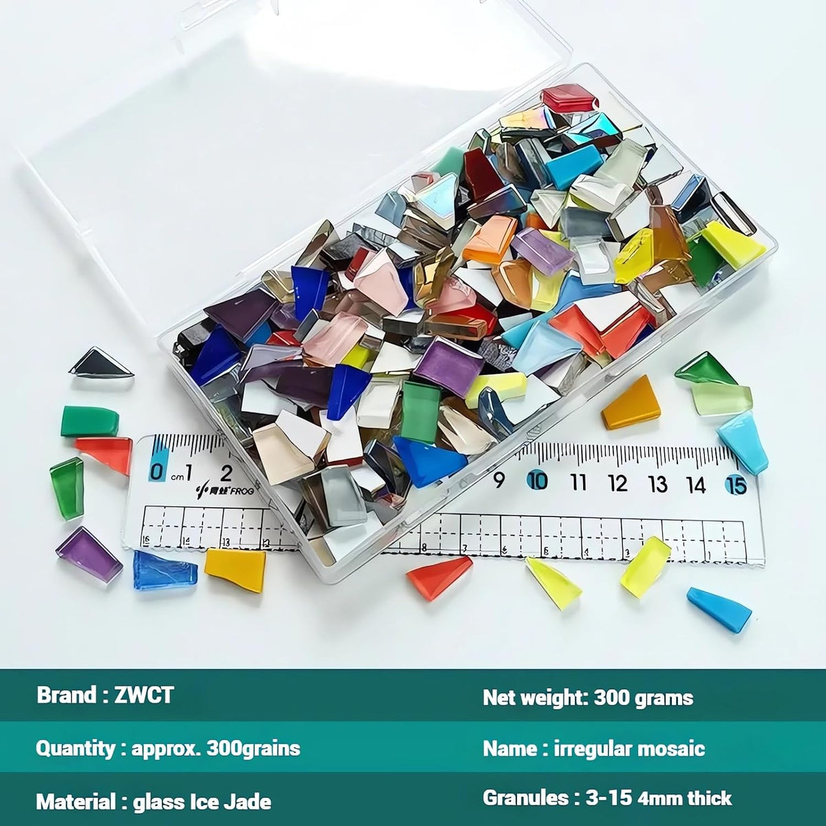 Pink Mixed Irregular Mosaic Glass Pieces, 300 Grams DIY Set for Adults