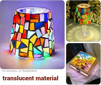 Pink Mixed Irregular Mosaic Glass Pieces, 300 Grams DIY Set for Adults
