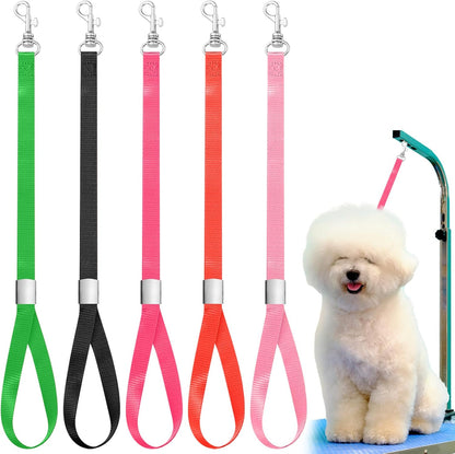 Shinylin 5 Pcs Pet Grooming Loops Nylon Pet Bathing Tether Straps Restraint Noose Dog Grooming Loop Adjustable Fixed Dog Cat Safety Rope for Groomer Table Bathtub, Vibrant Colors
